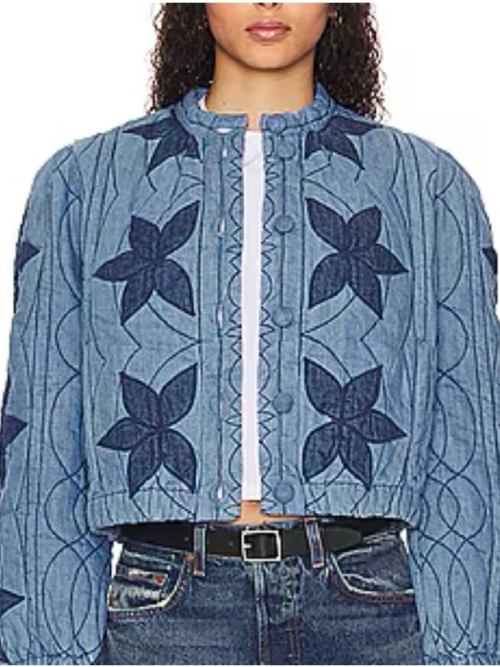 Free People • Quinn Quilted Cotton Denim Jacket - Picture 14 of 15